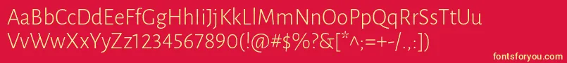 LunasansLight Font – Yellow Fonts on Red Background