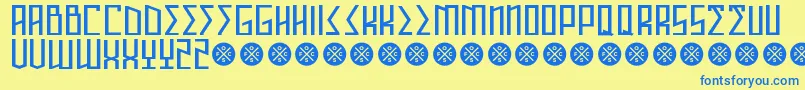 AnnihilatorDemo Font – Blue Fonts on Yellow Background