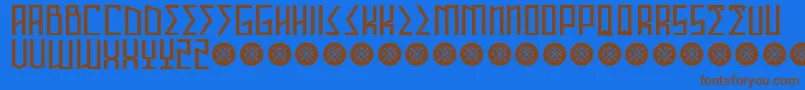 Шрифт AnnihilatorDemo – коричневые шрифты на синем фоне