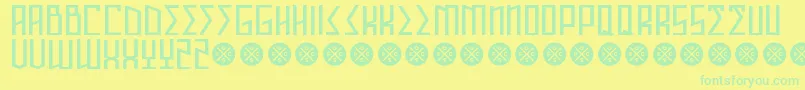 fuente AnnihilatorDemo – Fuentes Verdes Sobre Fondo Amarillo