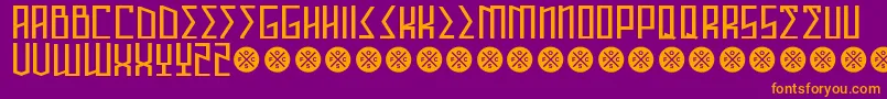 Шрифт AnnihilatorDemo – оранжевые шрифты на фиолетовом фоне