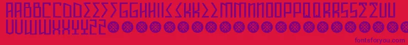 Шрифт AnnihilatorDemo – фиолетовые шрифты на красном фоне