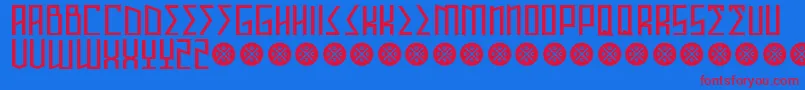 AnnihilatorDemo Font – Red Fonts on Blue Background