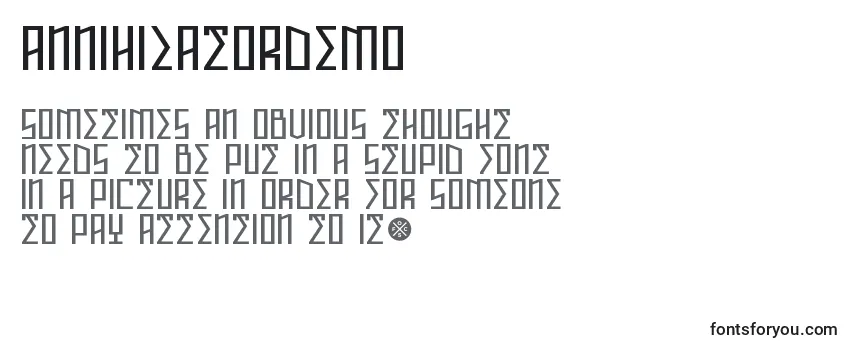 Обзор шрифта AnnihilatorDemo
