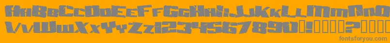 AftershockDebris-Schriftart – Graue Schriften auf orangefarbenem Hintergrund