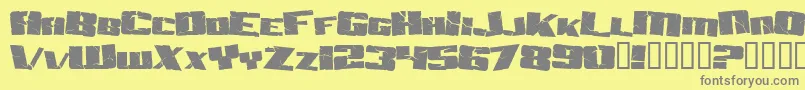 AftershockDebris Font – Gray Fonts on Yellow Background