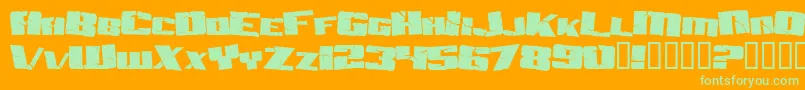 AftershockDebris Font – Green Fonts on Orange Background