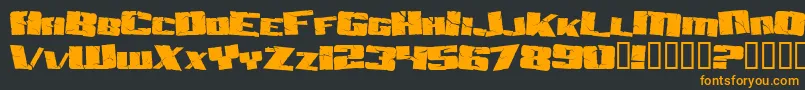 フォントAftershockDebris – 黒い背景にオレンジの文字