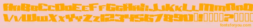 AftershockDebris-Schriftart – Orangefarbene Schriften auf rosa Hintergrund