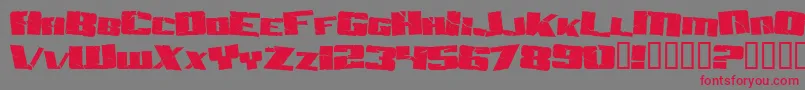 AftershockDebris-Schriftart – Rote Schriften auf grauem Hintergrund