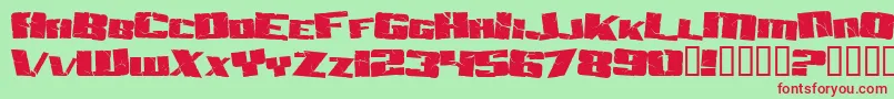 AftershockDebris Font – Red Fonts on Green Background