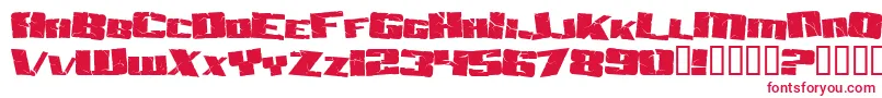 AftershockDebris-Schriftart – Rote Schriften auf weißem Hintergrund