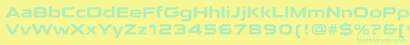 Fonte QarantaBold – fontes verdes em um fundo amarelo