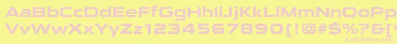 Fonte QarantaBold – fontes rosa em um fundo amarelo
