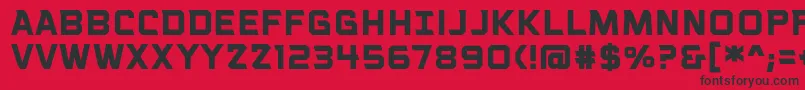 フォントVoiceactivatedcapsbbBold – 赤い背景に黒い文字