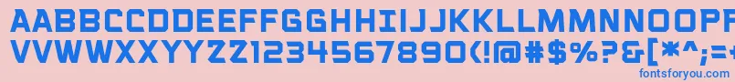 VoiceactivatedcapsbbBold Font – Blue Fonts on Pink Background