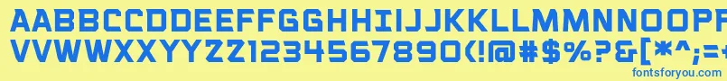VoiceactivatedcapsbbBold Font – Blue Fonts on Yellow Background
