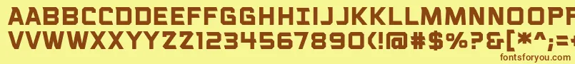 VoiceactivatedcapsbbBold Font – Brown Fonts on Yellow Background