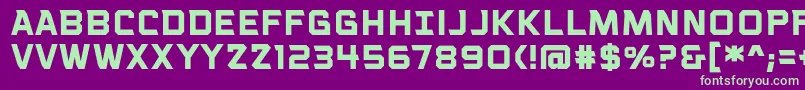 VoiceactivatedcapsbbBold Font – Green Fonts on Purple Background