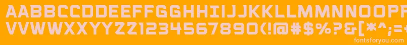 Fonte VoiceactivatedcapsbbBold – fontes rosa em um fundo laranja
