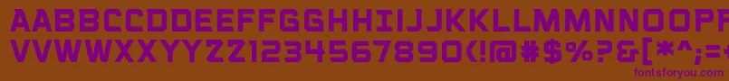 VoiceactivatedcapsbbBold Font – Purple Fonts on Brown Background