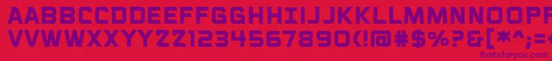 Czcionka VoiceactivatedcapsbbBold – fioletowe czcionki na czerwonym tle