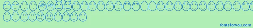EggfacesTfb Font – Blue Fonts on Green Background