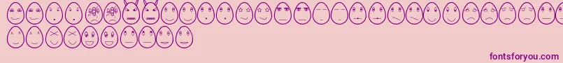 Czcionka EggfacesTfb – fioletowe czcionki na różowym tle