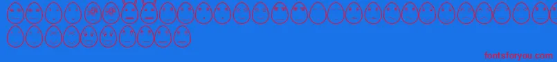 EggfacesTfb Font – Red Fonts on Blue Background