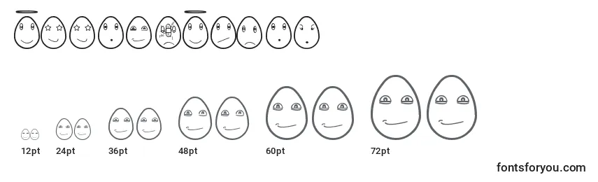 Rozmiary czcionki EggfacesTfb