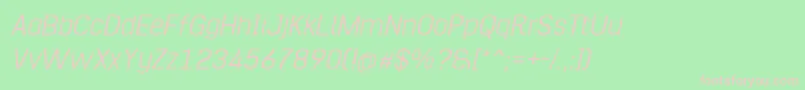 HurufoNumeroThinItalic Font – Pink Fonts on Green Background