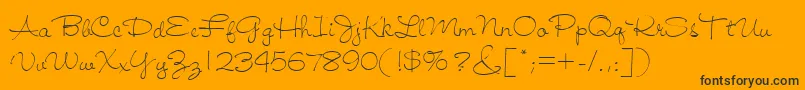 Jiffy-Schriftart – Schwarze Schriften auf orangefarbenem Hintergrund