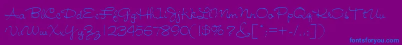 Jiffy-Schriftart – Blaue Schriften auf violettem Hintergrund