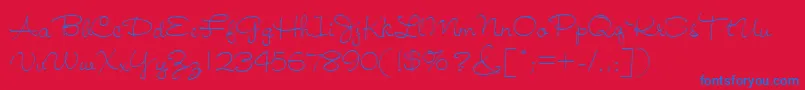 Jiffy Font – Blue Fonts on Red Background