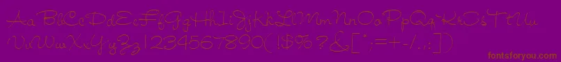 Jiffy-Schriftart – Braune Schriften auf violettem Hintergrund