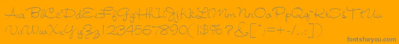 Jiffy-Schriftart – Graue Schriften auf orangefarbenem Hintergrund