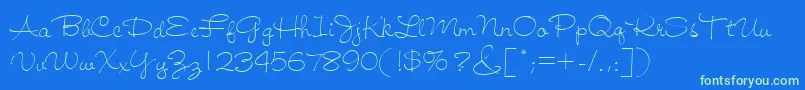 Jiffy Font – Green Fonts on Blue Background