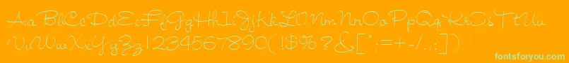 Jiffy Font – Green Fonts on Orange Background