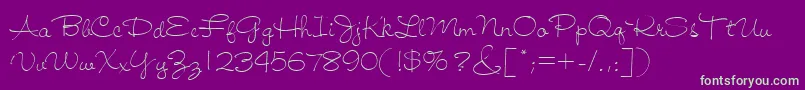 Jiffy Font – Green Fonts on Purple Background