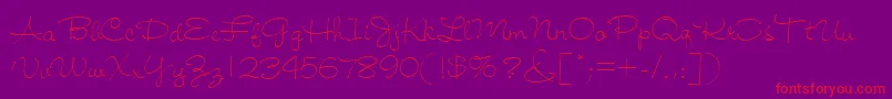 Jiffy-Schriftart – Rote Schriften auf violettem Hintergrund