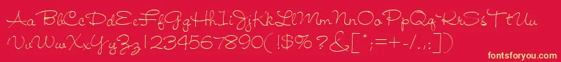 Jiffy Font – Yellow Fonts on Red Background