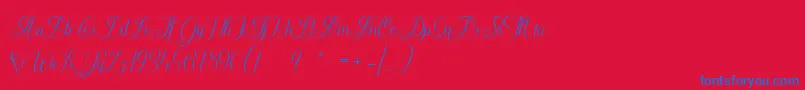 ChateauxDesOlives Font – Blue Fonts on Red Background