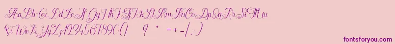 ChateauxDesOlives-Schriftart – Violette Schriften auf rosa Hintergrund