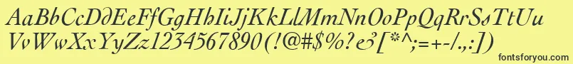 CockneyItalic Font – Black Fonts on Yellow Background