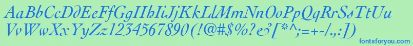 CockneyItalic Font – Blue Fonts on Green Background