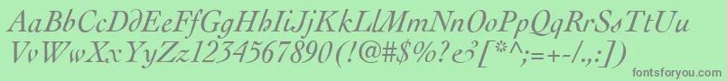 CockneyItalic Font – Gray Fonts on Green Background