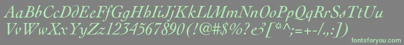 CockneyItalic Font – Green Fonts on Gray Background