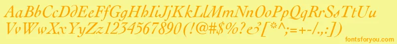 Czcionka CockneyItalic – pomarańczowe czcionki na żółtym tle