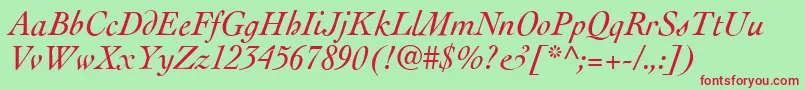 CockneyItalic Font – Red Fonts on Green Background