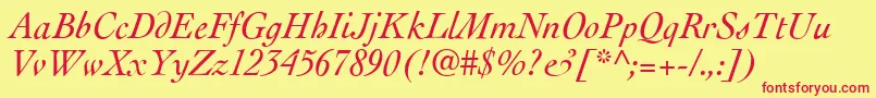 Шрифт CockneyItalic – красные шрифты на жёлтом фоне